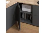 Vicco Credenza Wido, 80 X 50 Cm Cassettiera Ad Angolo Con Anta, Antracite/Sonoma