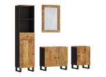 Vidaxl Set Di Mobili Da Bagno 4 Pezzi In Legno Massiccio Di Mango