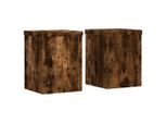 Vidaxl Supporto Per Piante 2 Pz. Rovere Affumicato 15X15X20 Cm Materiale A Base Di Legno