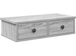 Vidaxl Scaffale A Muro Con Cassetti Grey Sonoma 60X28X15 Cm Materiale A Base Di Legno