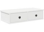 Vidaxl Scaffale A Muro Con Cassetti Bianco 60X28X15 Cm Materiale A Base Di Legno