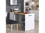 Vicco Tavolo Da Pranzo Adam, 60 X 50.4 Cm Estensibile, Greige/Rovere Artigianale