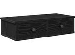Vidaxl Scaffale A Muro Con Cassetti Nero 60X28X15 Cm Materiale A Base Di Legno