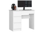 Scrivania Bianca A-7 Clp Pk Con 4 Cassetti Per Ufficio E Casa 90 Cm X 50 Cm