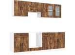 Vidaxl Set Di Armadi Da Cucina Da 8 Pezzi Kalmar In Legno Di Quercia Affumicata