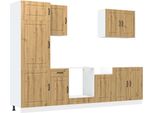 Vidaxl Set Di Armadietti Da Cucina 7 Pezzi Kalmar Artisan In Legno Di Quercia