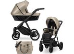 Ivento Passeggino Passeggino Carrozzina Per Bambini Seggiolino Auto Completo Set Passeggino 2 In 1 (Eco Cappucino Metalic, Colore Telaio: Nero)