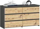 Comò Elegante CL100 Con 6 Cassetti In Rovere Grigio Grafite Per Un'organizzazione Raffinata