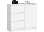 Comò Elegante Bianco K80 Jerry 1D 3L Con Spazio Di Archiviazione E Design Moderno