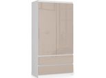 Akord Armadio Bianco/Cappuccino Lucido 90X51X180 Cm