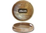 Marrakech Boho Vassoio Decorativo Da Portata Rotondo In Legno 25 Cm | Piatto Da Portata Kahaya Come Decorazione Da Tavola Per Cucina E Soggiorno | Vassoio Da Colazione Vintage Naturalmente Per Camera Da Letto