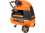 Neo Tools Compressore, Compressore D'aria Da 24 Litri, Pressione Massima 8 Bar, 900 W, 135 L/Min. Pressione 8 Bar, 900 W, 135 L/Min