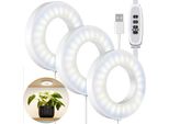 Lampada Per Piante Da Soffitto Ha Portato La Luce Di Crescita A Spettro Completo Lampada Di Crescita 144Leds Per Piccole Piante Piante D'appartamento Timer Luce Vegetale, Usb (3 Teste)