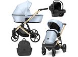 Kunert Arizo Premium 3In1 In Ecopelle Blu Con Struttura Dorata, Navicella E Accessori