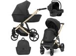 Kunert Arizo Premium 3In1 In Ecopelle Nera Con Struttura Dorata, Navicella E Accessori