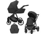 Kunert Arizo Carrozzina 2In1 In Ecopelle Nera, Navicella E Accessori