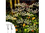 2 Lampade Solari Bianco Caldo Dente Di Leone Luci Solari 120 Led Luci Solari Per Giardino Esterno 8 Modalità Spina Solare Per Prato Balcone Terrazza Cortile Decorazione