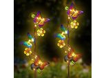 Jjalights Solar Garden Light 2 Pack Butterfly Outdoor Lights Impermeabile Ip 44 Picchetto Giardino, Prato, Patio O Cortile