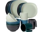 Set Di Stoviglie In Plastica Greentainer, Set Completo Leggero E Infrangibile, Piatti, Ciotole, Tazze, Cena Per 4 Persone, Ideale Per Bambini E Adulti,