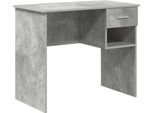 Vidaxl Scrivania Con Scaffale In Cemento Grigio 90 X 49 X 75 Cm Materiale Ligneo