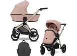 Carrozzina Kunert Brav 2In1 In Rosa Con Telaio Champagne E Ruote In Gel