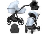 Carrozzina Kunert Arizo 3In1 In Ecopelle Blu Con Telaio Nero