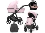 Carrozzina Kunert Arizo 3In1 In Ecopelle Rosa Con Telaio Nero - Design Moderno E Funzioni Confortevoli