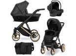Carrozzina Kunert Ivento Premium 3In1 In Antracite Con Struttura E Accessori Dorati