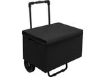 Carrello Da Trasporto - Carrello Portasacchi E Carrello Spesa Pieghevole - Capacità Di Carico 80 Kg - 55 X 36 Cm - Portatile - Con Rotelle - Nero