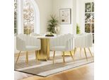 Sedie Da Pranzo Sedie Da Pranzo Beige, Set Di 6 Sedie, Sedia Da Trucco Imbottita Sedia Ergonomica, Sedia Da Ufficio Sedia Da Pranzo Con Gambe In Ferro Color Oro