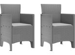 Vidaxl Sedia Da Giardino 2 Pezzi Grigio Chiaro 53 X 49 X 85 Cm Pp