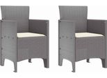 Vidaxl Sedia Da Giardino 2 Pezzi Grigio Chiaro 53 X 49 X 85 Cm Pp