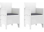 Vidaxl Sedia Da Giardino 2 Pezzi Bianco 53 X 49 X 85 Cm Pp