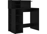 Vidaxl Scrivania Con Ripiano In Rovere Nero 90 X 48 X 101,5 Cm