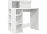 Vidaxl Scrivania Con Ripiano Bianco 90 X 48 X 101,5 Cm Materiale A Base Di Legno