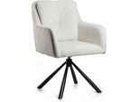 Howhomely | Sedia Imbottita - Sedia Girevole - 61 X 62 X 91 Cm - Beige-Nero - Sedia Da Cucina - Con Funzione Di Ritorno Automatico