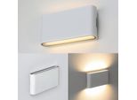 Applique Led "Safata"" Da 12W IP54 Per Uso Esterno/Interno, Design Rettangolare In Alluminio Bianco, Uplight E Downlight, Bianco Caldo 2700K"