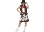 Fiestas Guirca - Costume Da Cowgirl Per Ragazze Adolescenti Set FG1122 (164-176) (Marrone/Bianco)