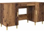 Vidaxl Scrivania Con Ripiano In Legno Di Recupero 140 X 50 X 75 Cm Materiale A Base Di Legno