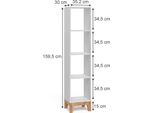 Vitalispa Scaffale Per Bambini Malia, 35.2 X 159.5 Cm, Bianco/Artisan