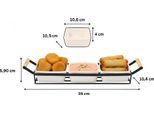 Set Da Portata Da 4 Pezzi - Ciotole In Ceramica Con Struttura In Metallo E Manici In Legno
