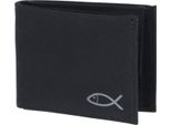 Oxmox Portafoglio New Cryptan Rfid Protect PocketböRse Freedom Fish Print Grey Black Nero