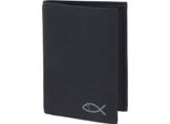 Oxmox Portafoglio New Cryptan Rfid Protect KombiböRse Freedom Fish Print Grey Black Nero