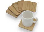 Sottobicchieri In Legno Di Quercia 6 Pezzi – Set In Legno, Stile Scandinavo