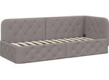 Vidaxl Struttura Letto Ad Angolo Con Testiera In Tessuto Taupe 80 X 200 Cm