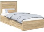 Vidaxl Struttura Letto Sonoma Rovere E Argento 75 X 190 Cm Materiale A Base Di Legno