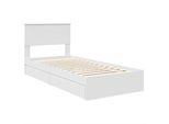 Vidaxl Letto Contenitore Con Testiera Bianco 90 X 200 Cm In Materiale Ligneo