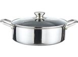 Pentola In Acciaio Inox ø32 Cm Con Coperchio In Vetro E Struttura A Nido D'ape - Adatta All'induzione