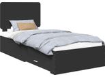 Vidaxl Struttura Letto Con Testiera Nera 75 X 190 Cm In Materiale A Base Di Legno