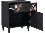 Vidaxl Comodino Multicolore 50 X 33 X 60 Cm In Legno Massiccio Di Mango